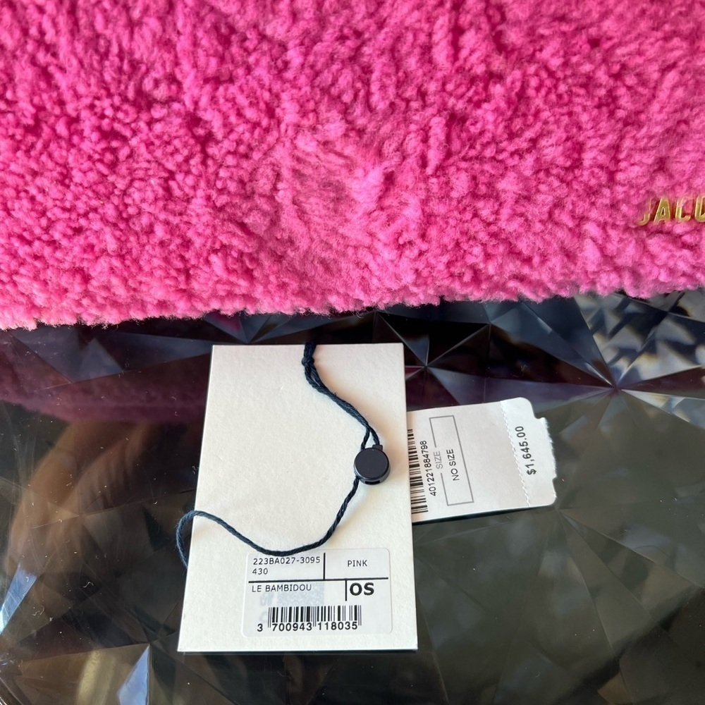 JACQUEMUS Le Bambidou shearling shoulder bag Pink - Picture 12 of 13